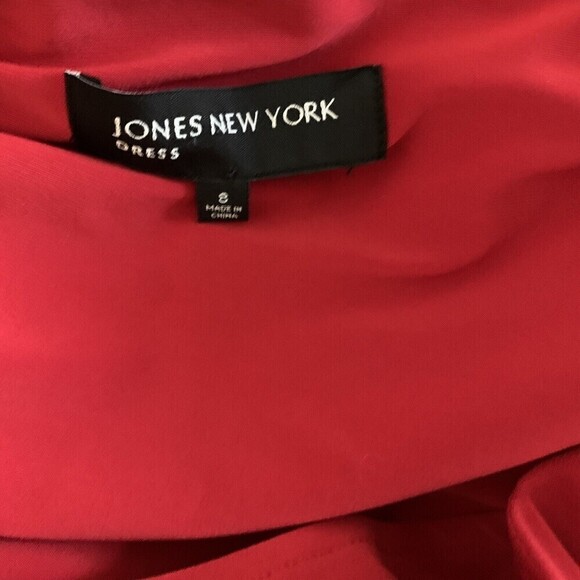 Jones New York Womens Size 8 Red Front Knot Sheath Cocktail Party Dress - Picture 4 of 5